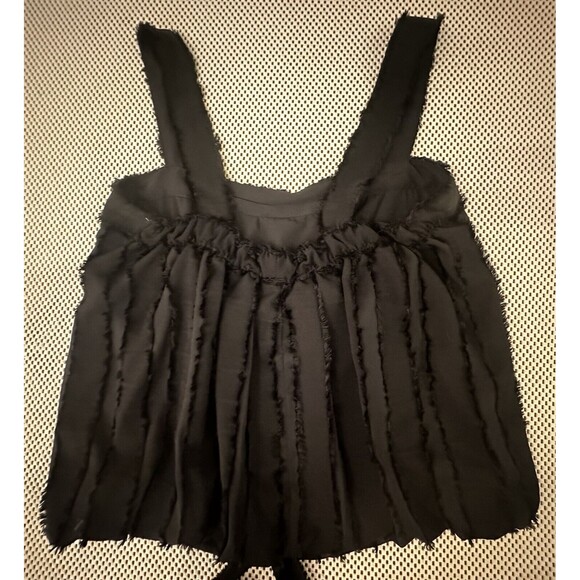 Max Studio Womens Black Cami Sz Small Sleeveless Top All Over Raw Hem Blousy Fit - Picture 7 of 10